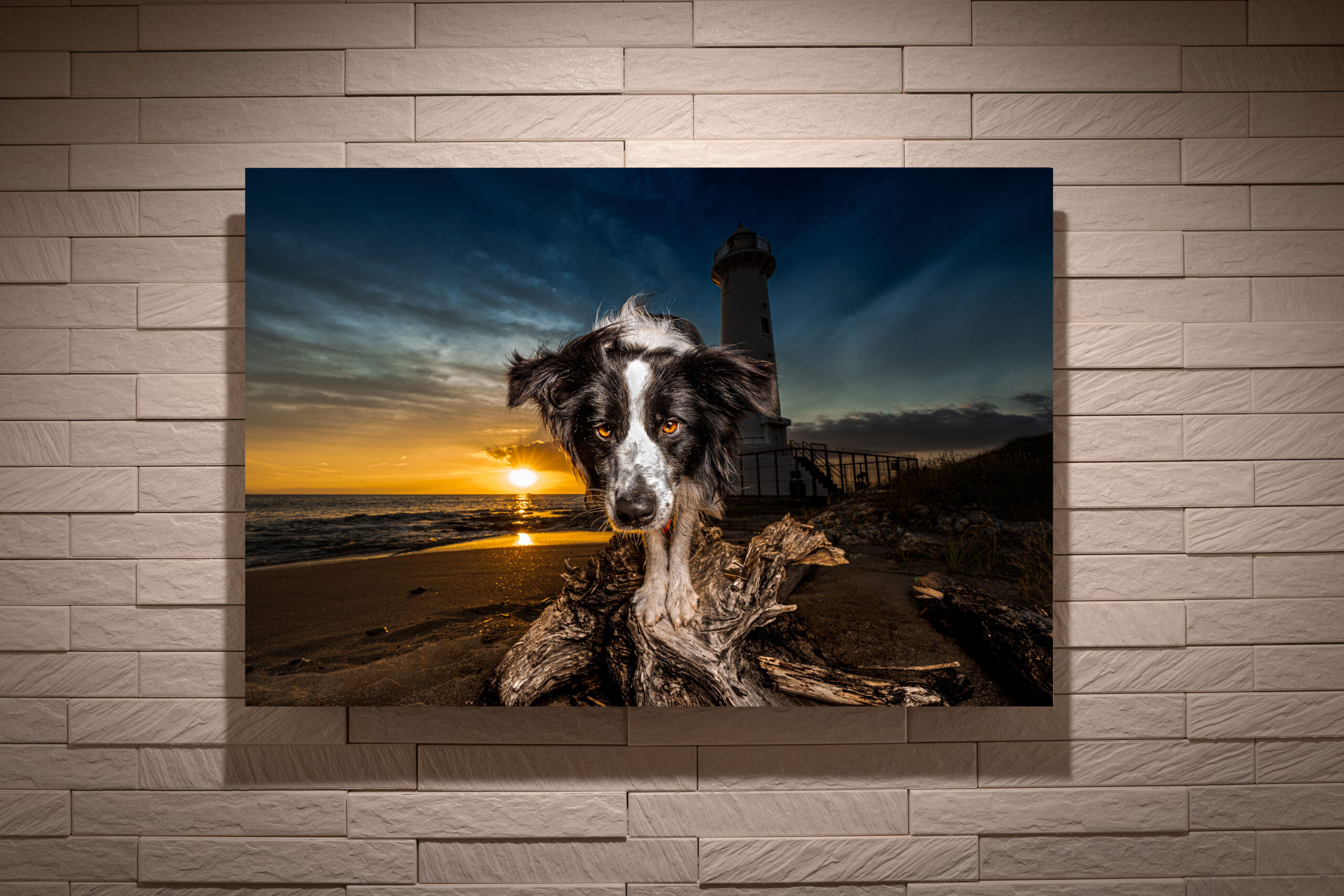 室内に飾られたSunset Portraitのアクリルパネル
